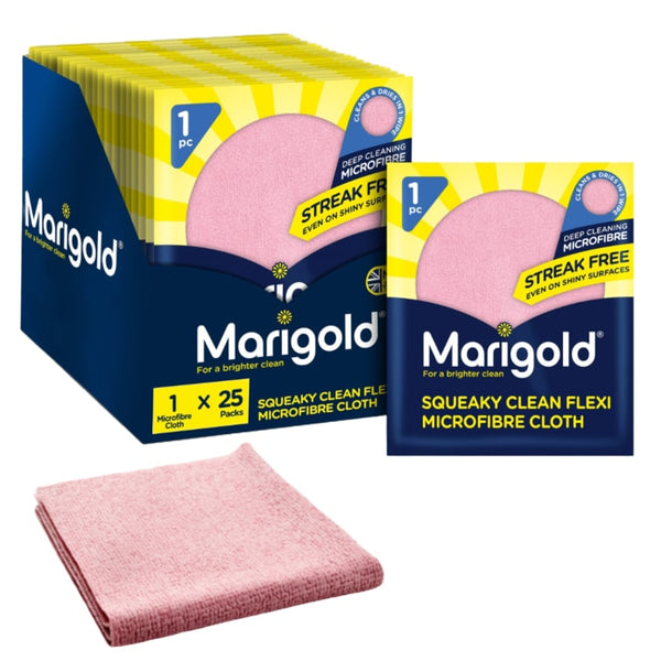 Marigold Squeaky Clean Flexi Microfibre Cloth Bundle - 25 Packs of 1 Cloth