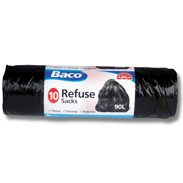 Baco 90L Heavy Duty Refuse Sacks 62cm x 85cm - 10 Sacks per Roll
