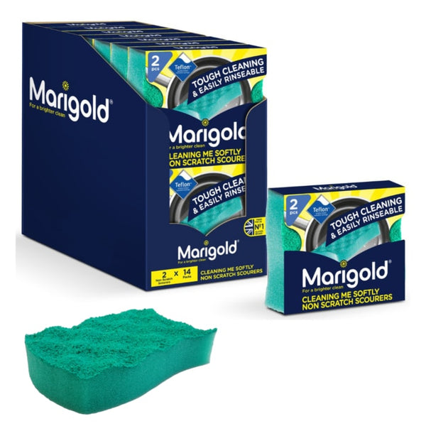 Marigold Cleaning Me Softly Non-Scratch Scourers Bundle - Pack of 14 (2 Scourers per Pack)