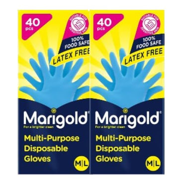 Marigold Multi-Purpose Disposable Gloves - 2-Pack of 40 Gloves Each