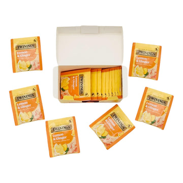Twinings Lemon & Ginger Tea - 6 Boxes (120 Tea Bags) | Refreshing Citrus & Spice Blend