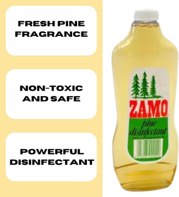 Zamo Pine Disinfectant 500ml - Pack of 6 | Non-Toxic Multipurpose Cleaner with Fresh Pine Scent