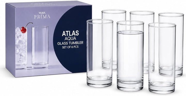 YERA Prima Atlas Aqua 295ml Highball Glasses Set of 6