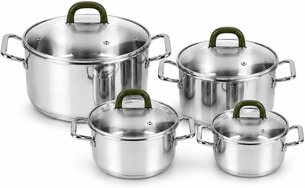 BBliss 4 Piece Stainless Steel Stock Pot Set