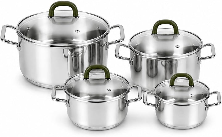 BBliss 4 Piece Stainless Steel Stock Pot Set