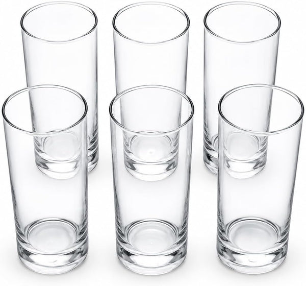 BBliss Premium Glass Tumbler Set of 6 | 295ml (10oz) Clear Straight Premium Finish Drinking Glasses