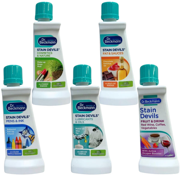 Dr. Beckmann Complete Stain Remover Kit - Tough on Stains | Multipurpose All-in-One Stain Solution | Set of 5 Stain Removers (5 x 50ml)