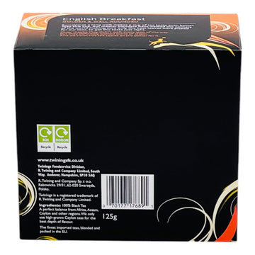 Twinings English Breakfast Golden & Well Rounded Perfect Everyday Tea Individually Wrapped Envelopes - Single Box (50 Envelopes)