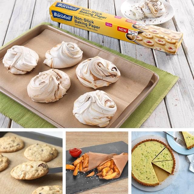 Bacofoil Non-Stick Baking Paper 38cm x 10m | Easy Release & Non-Slip