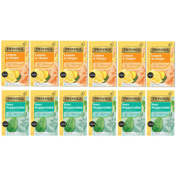 Twinings Lemon & Ginger & Pure Peppermint Tea | 240 Tea Bags | Individually Wrapped