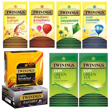 Twinings Tea Selection - 220 Individually Wrapped Tea Bags | 7 Flavors | Herbal, Green & Black Teas