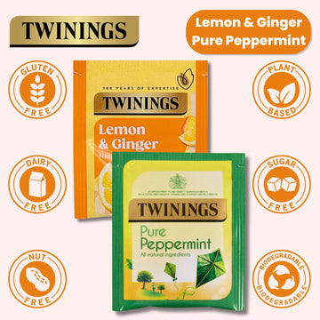 Twinings Lemon & Ginger & Pure Peppermint Tea | 120 Tea Bags | Individually Wrapped
