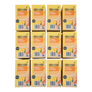 Twinings Lemon & Ginger Tea - 12 Pack (240 Tea Bags) | Natural Ingredients, Individually Wrapped
