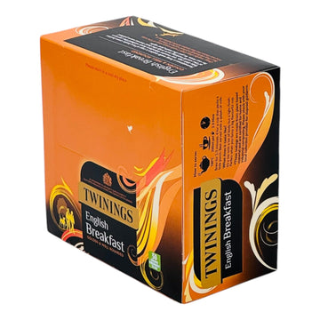 Twinings English Breakfast Golden & Well Rounded Perfect Everyday Tea Individually Wrapped Envelopes - 2 Boxes (100 Envelopes)