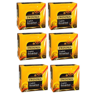 Twinings English Breakfast Golden & Well Rounded Perfect Everyday Tea Individually Wrapped Envelopes - 6 Boxes (300 Envelopes)
