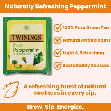 Twinings Lemon & Ginger & Pure Peppermint Tea | 80 Tea Bags | Individually Wrapped