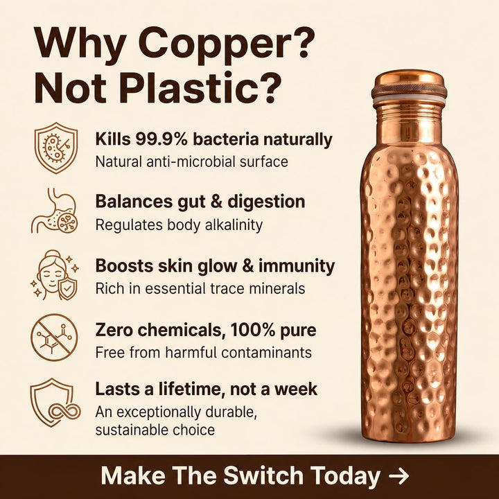BBliss 100% Pure Copper 900ml Water Bottle