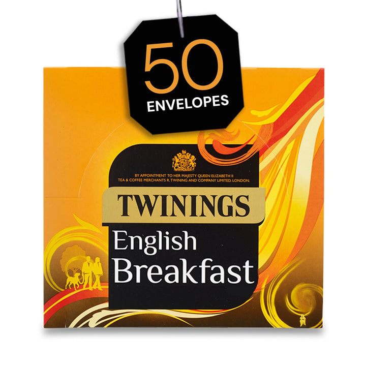 Twinings English Breakfast Tea (50 Envelopes) Individually Wrapped Envelopes