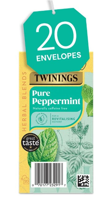 Twinings Pure Peppermint Tea (20 Envelopes) Individually Wrapped Envelopes