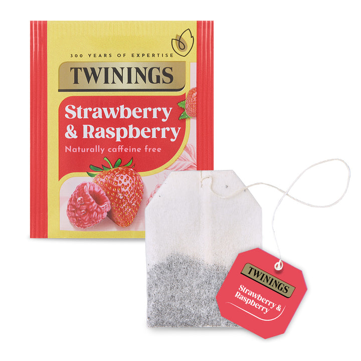 Twinings Strawberry & Raspberry Tea (20 Envelopes) Individually Wrapped Envelopes