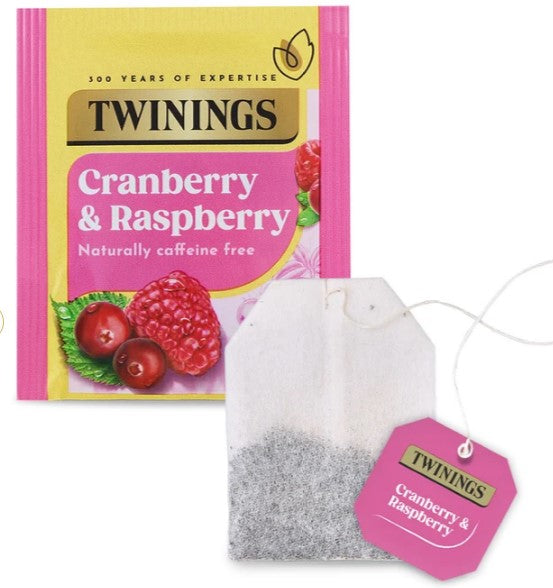 Twinings Cranberry & Raspberry Tea (20 Envelopes) Individually Wrapped Envelopes