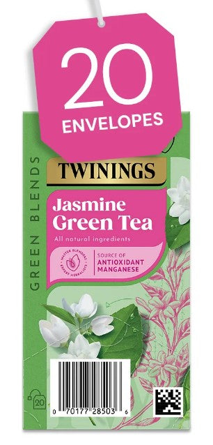 Twinings Jasmine Green Tea (20 Envelopes) Individually Wrapped Envelopes