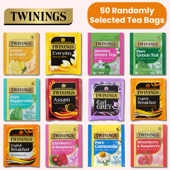 Twinings Assorted Tea Selection 50 Individually Wrapped Tea Bags
