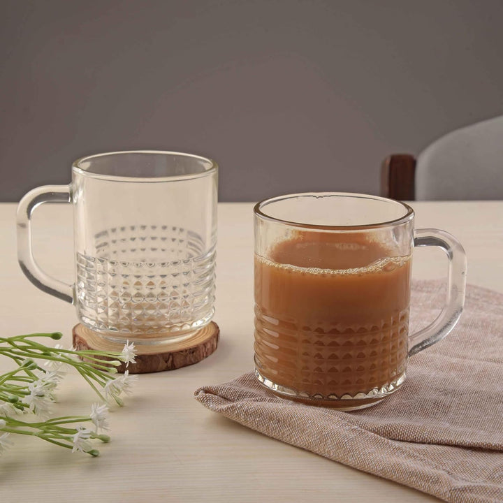 YERA Cosmos 250ml Glass Coffee Mugs Set of 6
