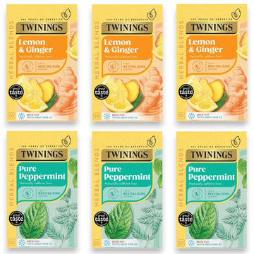 Twinings Lemon & Ginger & Pure Peppermint Tea | 120 Tea Bags | Individually Wrapped
