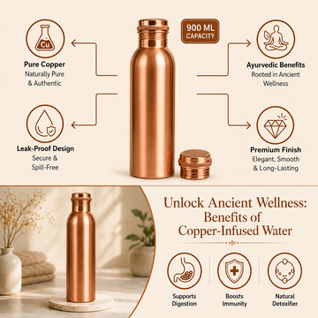 900ml plain copper bottle features