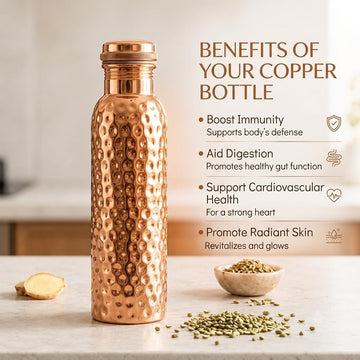 Ayurvedic hammered copper bottle
