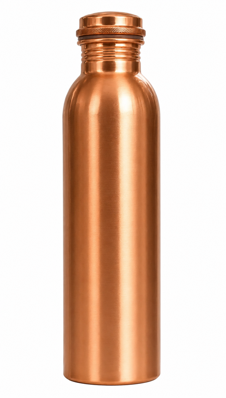 BBliss Pure Plain Copper 900ml Bottle |Ayurvedic Leakproof Screw Cap with Plain Drinking Bottle | BPA Free Reusable Large Water Bottle for Home, Office, Gym, Yoga & Travel