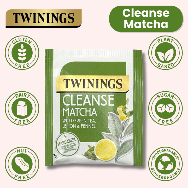 Twinings Superblends Cleanse Matcha Tea Individually Wrapped Envelopes - 20 Envelopes