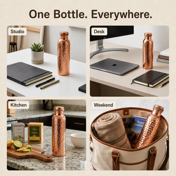 Hammered copper bottle for daily use