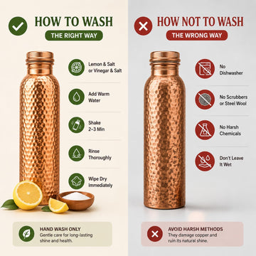 How to clean hammered copper bottle