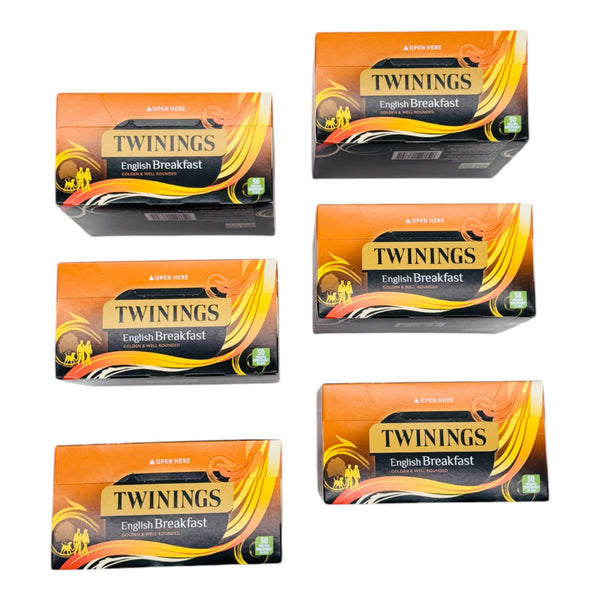 Twinings English Breakfast Tea (300 Envelopes) Individually Wrapped Envelopes - 6 Boxes