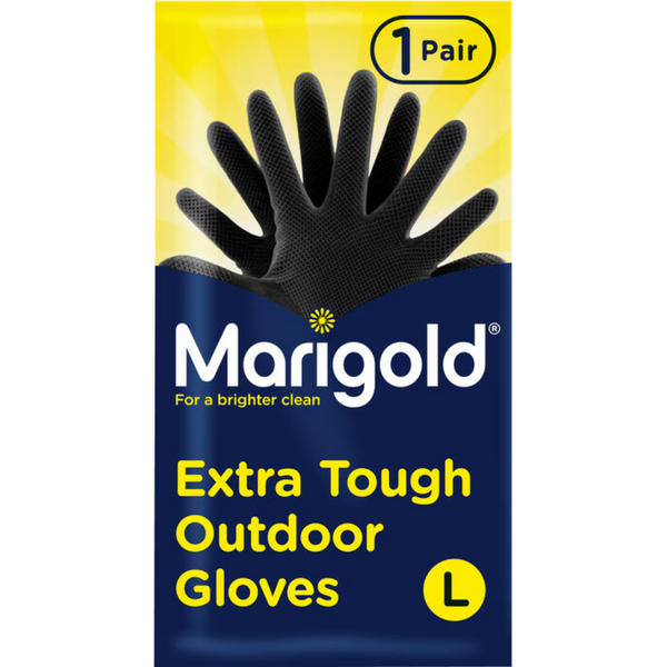 Marigold Extra Tough Outdoor Gloves - Black, Large (1 Pair)