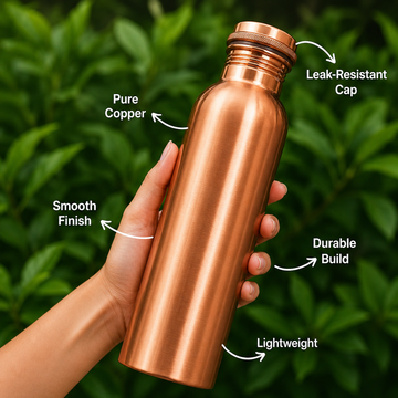 Leakproof plain pure copper bottle