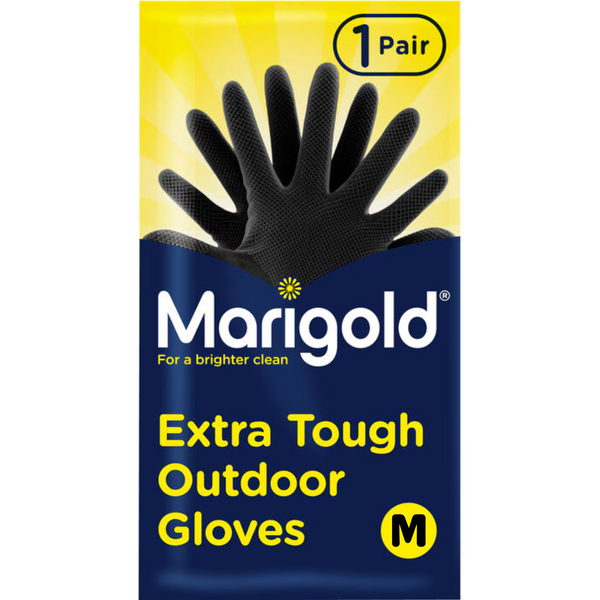 Marigold Extra Tough Outdoor Gloves - Black, Medium (1 Pair)