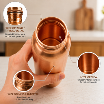 Plain copper bottle interior