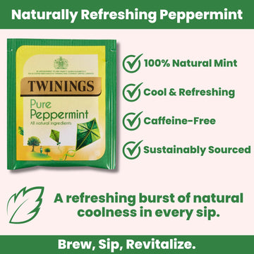 Twinings pure mint infusion tea designed for individual cup preparation