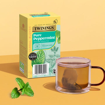 Twinings peppermint tea in individually wrapped envelopes