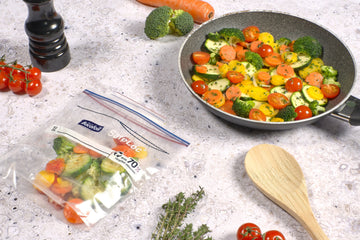 Food storage bags featuring the Bacofoil SafeLoc double sealing design