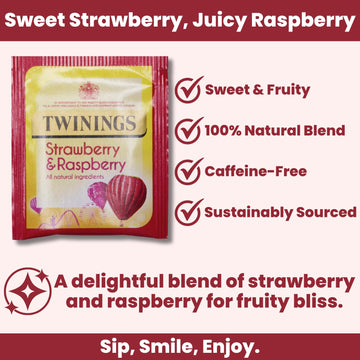 Twinings strawberry raspberry flavoured tea in individual sachets
