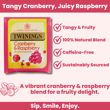 Individually wrapped Twinings tea envelopes across seven different infusions