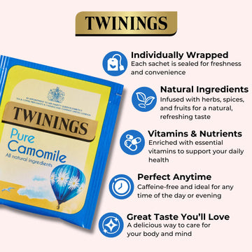 Twinings Pure Camomile herbal infusion tea envelopes