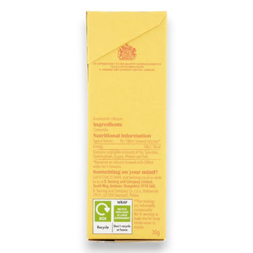 Twinings herbal Camomile tea envelopes arranged in a 20 pack