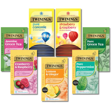 Twinings Infusions collection featuring seven different tea varieties