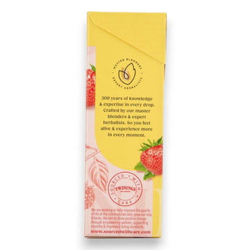 Twinings infusion featuring a blend of strawberry and raspberry flavours