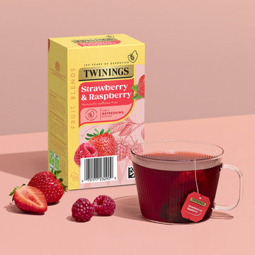 Individual tea envelopes from the Twinings Strawberry Raspberry range